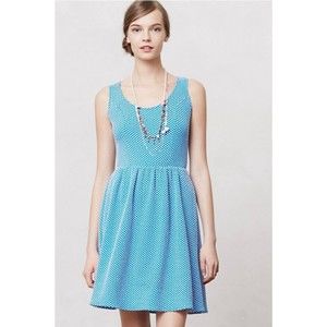 Anthropologie Maeve Fit & Flare Polka Dot Sleeveless Dress Size XS Extra Small